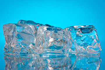 Image showing ice cubes on a blue background