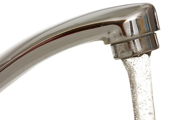 Image showing water running down from the faucet