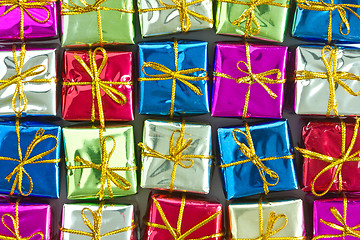 Image showing many colorful  gift boxes