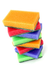 Image showing Brightly colored sponges