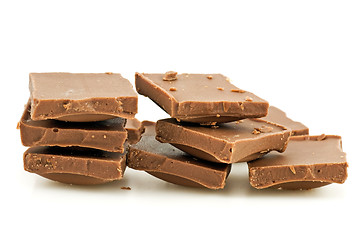 Image showing pile of milk chocolate blocks