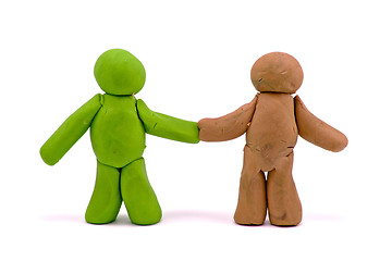 Image showing two friends made from plasticine 