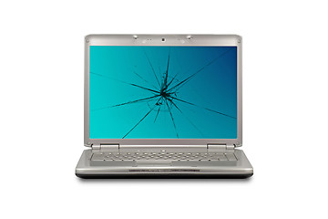 Image showing Computer with damaged screen