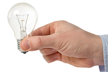 Image showing man holding light bulb
