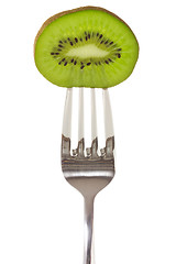 Image showing Kiwi on fork