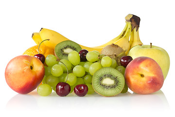 Image showing  assorted fruits on white background