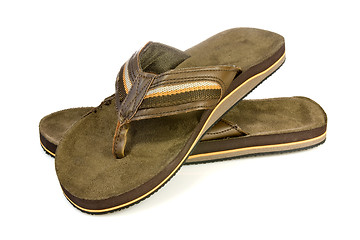 Image showing Pair of men's flip flops