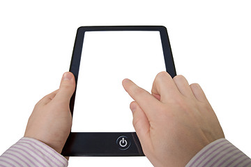 Image showing hands with touchpad computer