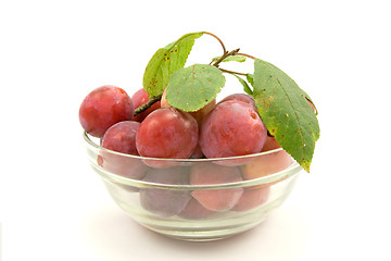 Image showing dish with plums