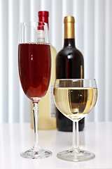 Image showing red and white wine