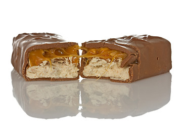 Image showing Chocolate bar with caramel