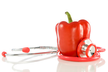 Image showing red pepper and stethoscope