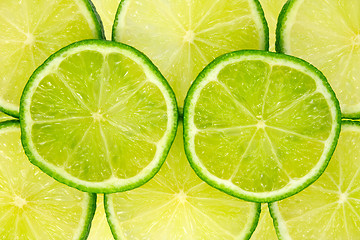 Image showing  fresh green lemon slices