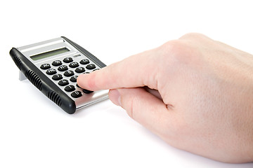 Image showing hand and calculator