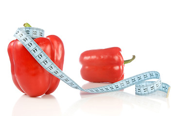 Image showing Peppers with measuring tape