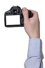 Image showing hand with  photo camera