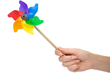 Image showing hand with a color pinwheel