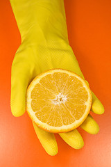 Image showing citrus fruit on human hand