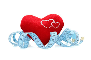 Image showing red heart with measure tape