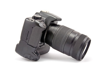 Image showing camera with battery grip and lens