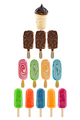 Image showing set of ice creams