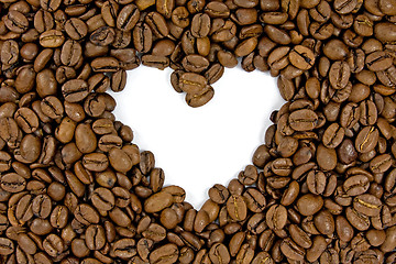 Image showing coffee beans shows a heart shape