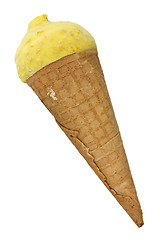 Image showing yellow ice cream with cone