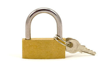 Image showing small padlock with keys