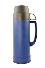 Image showing blue thermo flask