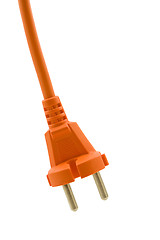 Image showing orange electric plug on white