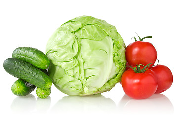 Image showing fresh vegetables on white background