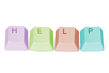 Image showing computer keyboard keys spelling HELP 