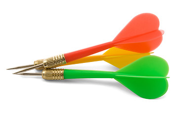 Image showing Set of colorful darts