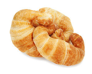 Image showing fresh and tasty croissant isolated on white background