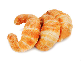 Image showing fresh and tasty croissant isolated on white background