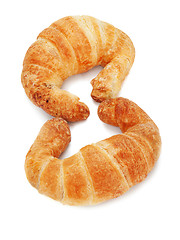 Image showing fresh and tasty croissant isolated on white background