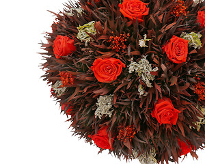 Image showing abstract composition from red dry roses