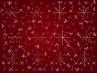 Image showing abstract red background with snowflakes