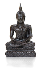 Image showing traditional bronze Buddha statuette isolated on white background