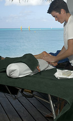 Image showing beach front massage