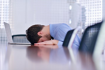 Image showing business man with problems and stress in the office