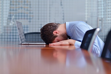 Image showing business man with problems and stress in the office