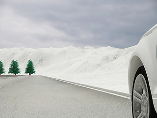 Image showing Driving in a place full of snow