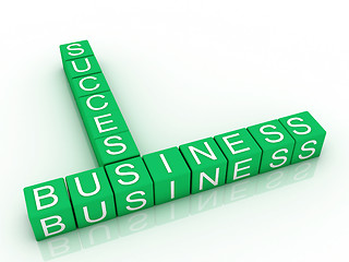 Image showing cubes with letters arranged in words business and success, white