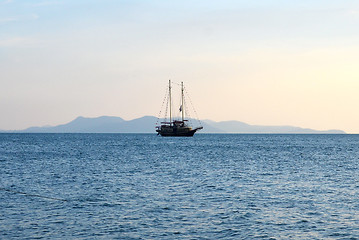 Image showing sea and yacht