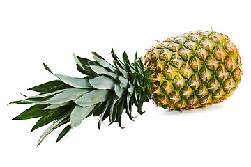 Image showing ripe whole pineapple isolated on white background