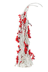 Image showing Abstract Christmas Tree decorated with clusters of mountain ash