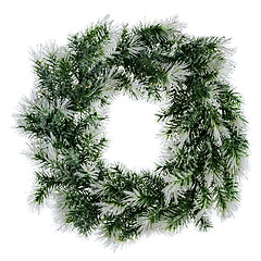 Image showing wreath of fir branches isolated on white background