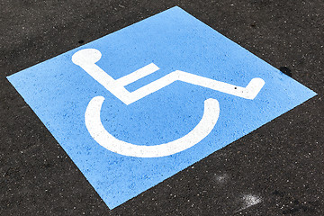 Image showing disabled sign on asphalt