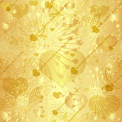 Image showing Seamless gold valentine pattern